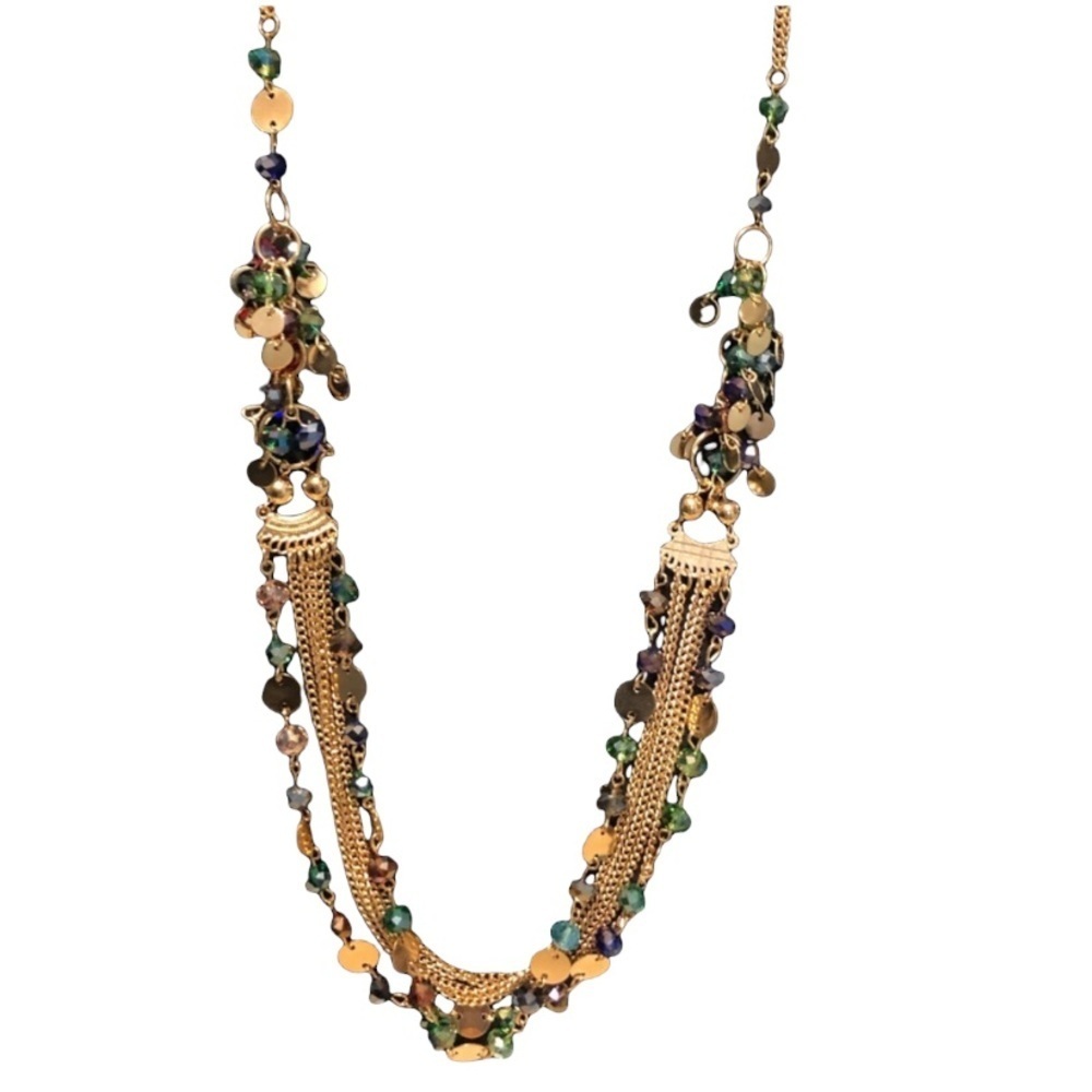 Multilayer Colorful Handmade Seed Beads Illusion Chain Bib Necklace